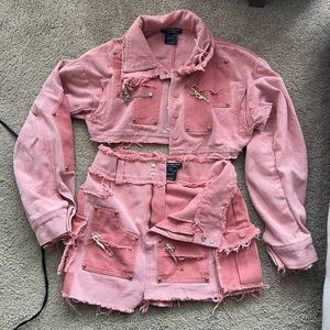 Saint Giovanni De La Mode Pink Denim Set